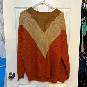 Large over sized rust tan light brown sweater